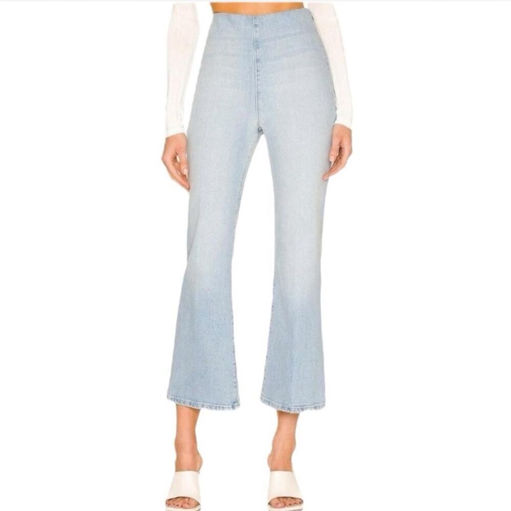 SPRWMN Blue Flare High-Waisted Cropped Jeans XS